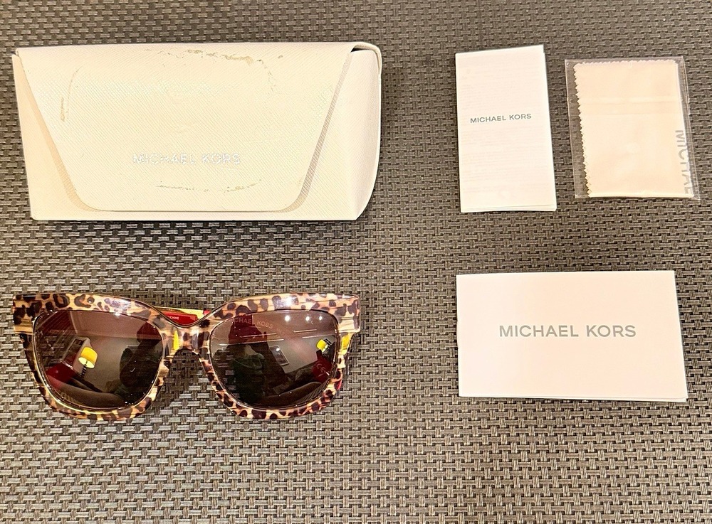 Michael Kors Leopard Berkshires MK2102 Square Sunglasses & Case